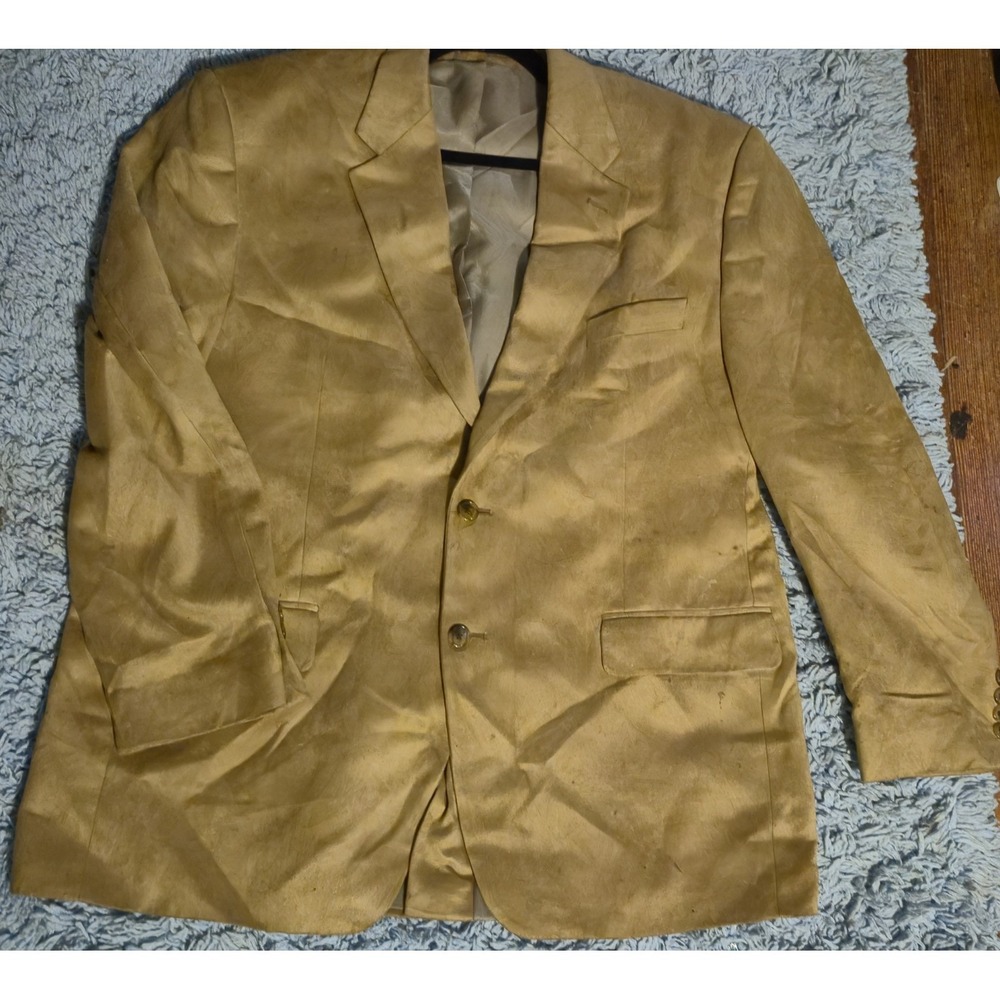 Chaps Tan Suede Leather Suit Jacket Coat Mens‎ Martin Premarin Distressed 🟤